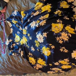 Blue and yellow floral dress, Old Navy